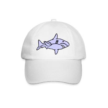 Fisch Hai Raubfisch Räuber Wasser Graffiti Ozean - Baseballkappe - Weiß/Weiß - Vorne