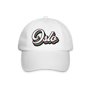 Oslo City - Modernes Typografie Motiv - Baseballkappe - Weiß/Weiß - Vorne
