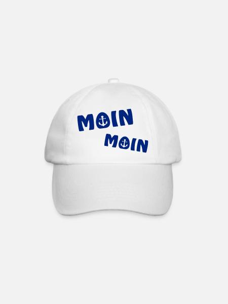 Moin Moin mit Anker - Baseballkappe - Weiß/Weiß