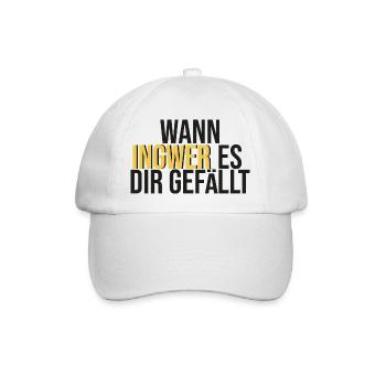 Wann Ingwer es dir gefällt - Baseballkappe - Weiß/Weiß - Vorne
