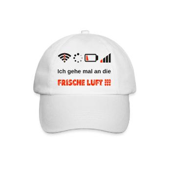 Ich gehe mal an die frische Luft Gamer Probleme - Baseballkappe - Weiß/Weiß - Vorne