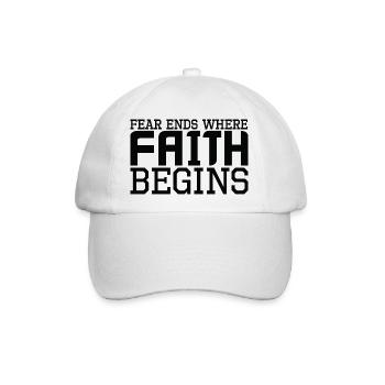 Fear Ends where Faith begins - Baseballkappe - Weiß/Weiß - Vorne