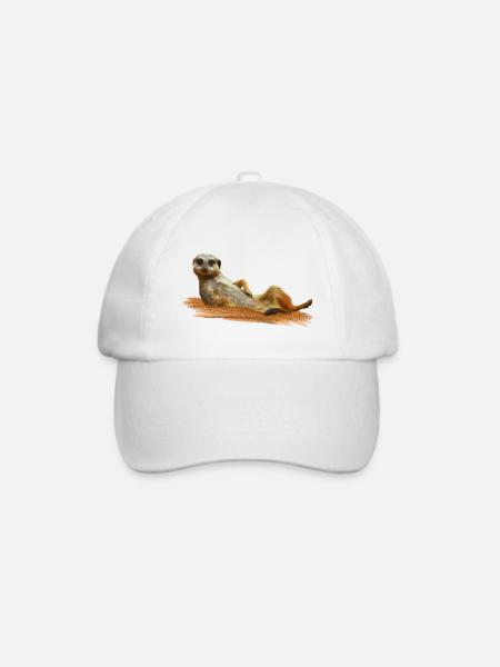 Erdmännchen - Baseballkappe - Weiß/Weiß