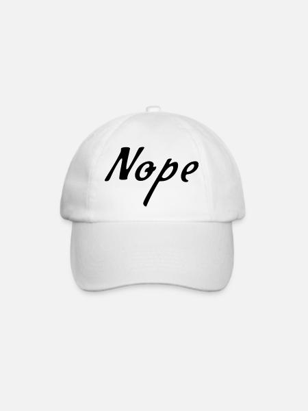 Nope - Baseballkappe - Weiß/Weiß
