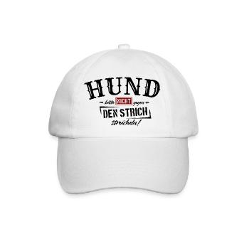 Hund nicht gegen den Strich streicheln - Baseballkappe - Weiß/Weiß - Vorne