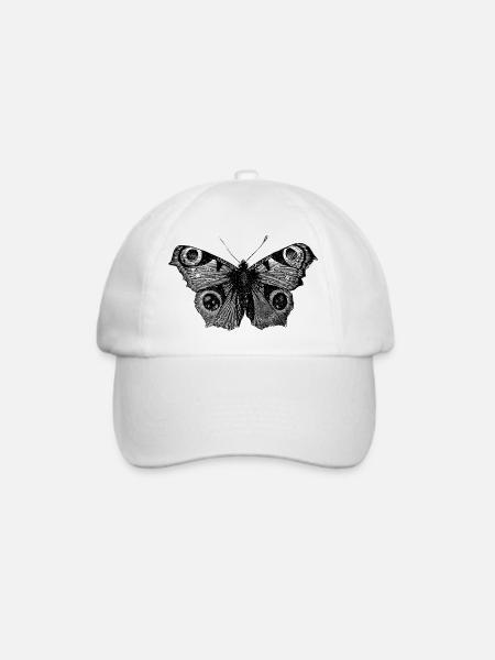 Tagpfauenauge Schmetterling Pfauenauge - Baseballkappe - Weiß/Weiß