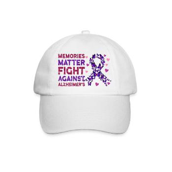 Alzheimer Krankheit Gehirn Vergessen Vergesslich - Baseballkappe - Weiß/Weiß - Vorne