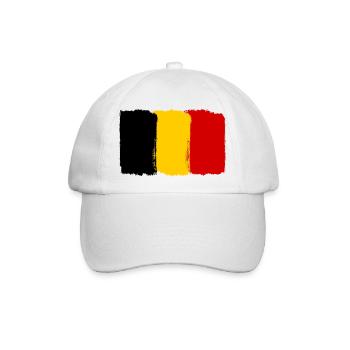 Belgien Flagge used look - Baseballkappe - Weiß/Weiß - Vorne
