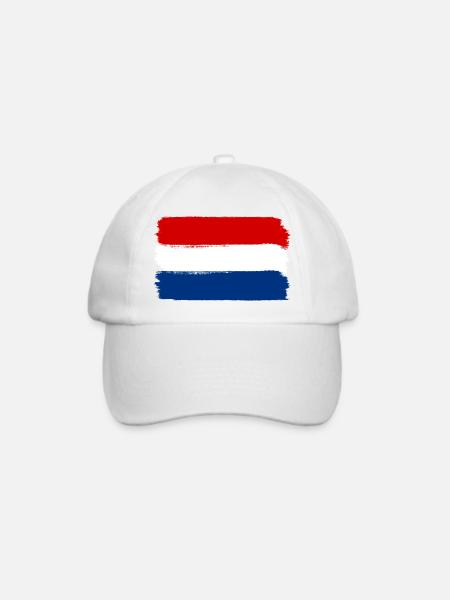 Holland Flagge used look - Baseballkappe - Weiß/Weiß