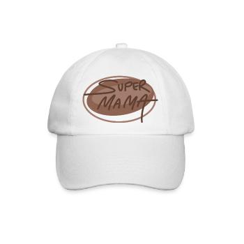 Super Mama - Baseballkappe - Weiß/Weiß - Vorne