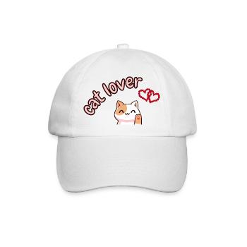Katzenliebhaber - für den Katzenliebhaber - gute Geschenkidee - Baseballkappe - Weiß/Weiß - Vorne