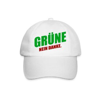 Grüne nein danke - Baseballkappe - Weiß/Weiß - Vorne