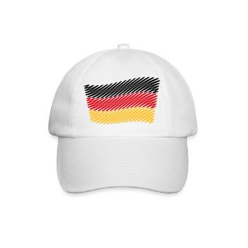 Deutschlandflagge / Bundesflagge (Skizze) - Baseballkappe - Weiß/Weiß - Vorne