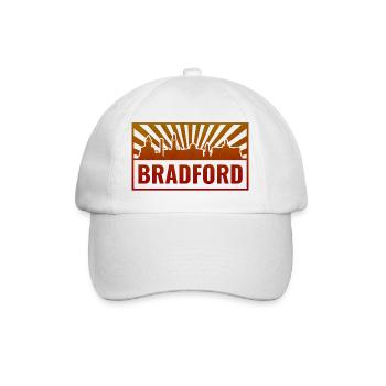 Bradford Skyline Sonnenaufgang - Baseballkappe - Weiß/Weiß - Vorne