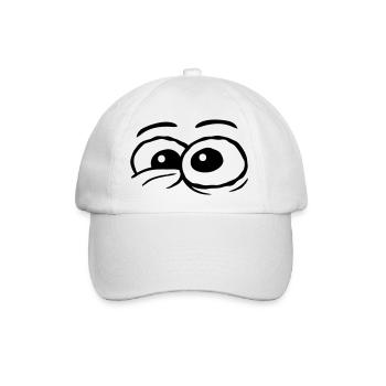 Design Comic Augen verrückt - Baseballkappe - Weiß/Weiß - Vorne