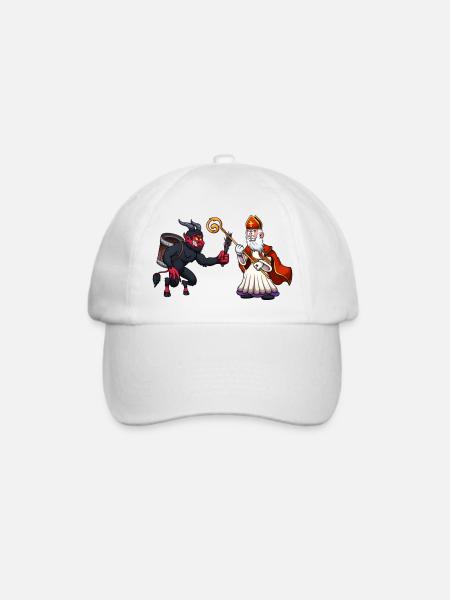 Sankt Nikolaus VS Krampus - Baseballkappe - Weiß/Weiß