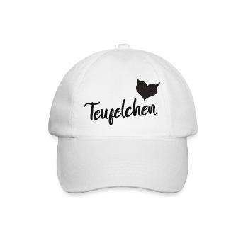 Teufelchen Herz Teufelhörner - Baseballkappe - Weiß/Weiß - Vorne