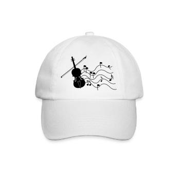 Violine mit Noten - Baseballkappe - Weiß/Weiß - Vorne