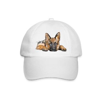 Schäferhund - Baseballkappe - Weiß/Weiß - Vorne