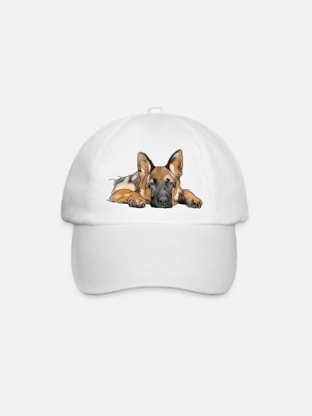 Schäferhund - Baseballkappe - Weiß/Weiß
