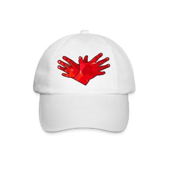 Shiponja, kuq e zi, Shiptar, Kosova, Durrt - Baseballkappe - Weiß/Weiß - Vorne