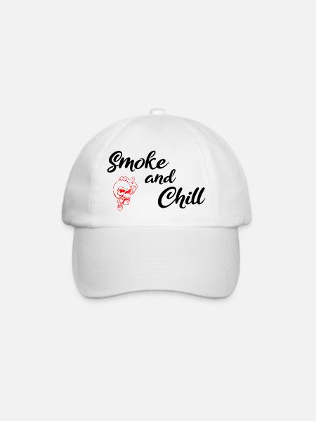 Smoke and Chill Black - Baseballkappe - Weiß/Weiß