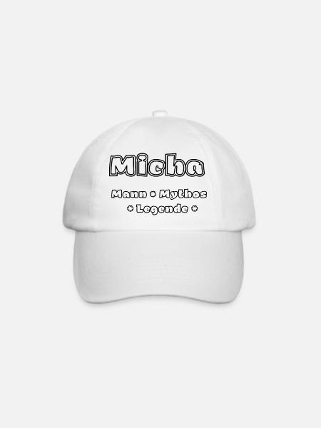 Micha - der Mann, der Mythos, die Legende - Baseballkappe - Weiß/Weiß