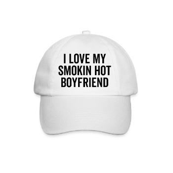 Ich liebe meinen Smokin Hot Boyfriend - Baseballkappe - Weiß/Weiß - Vorne