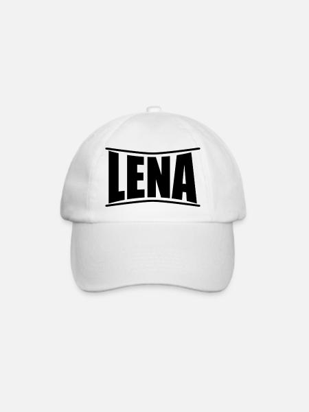 T-Shirt Name Lena T-Shirt Geschenkidee - Baseballkappe - Weiß/Weiß