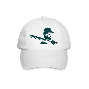 Baseball Spieler Logo - Baseballkappe - Weiß/Weiß - Vorne