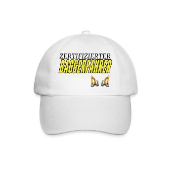 Zertifizierter Baggerfahrer - Baseballkappe - Weiß/Weiß - Vorne
