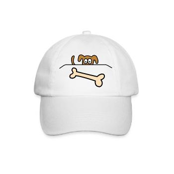 Knochenhund - Baseballkappe - Weiß/Weiß - Vorne