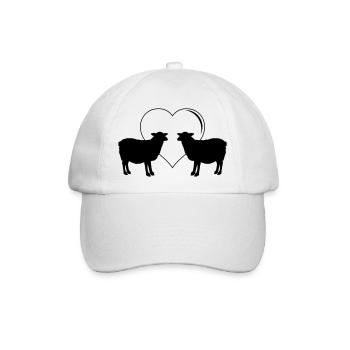 sheep love - Baseballkappe - Weiß/Weiß - Vorne