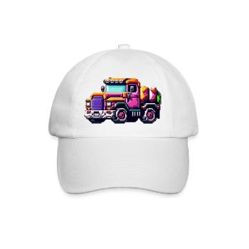 Der Pixel Truck Nr. 1 - Baseballkappe - Weiß/Weiß - Vorne