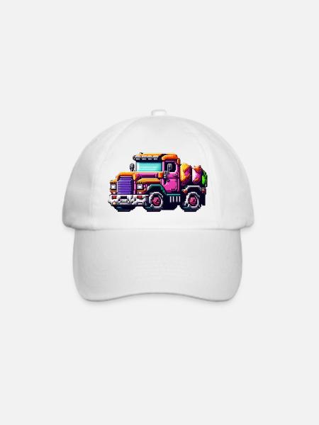 Der Pixel Truck Nr. 1 - Baseballkappe - Weiß/Weiß