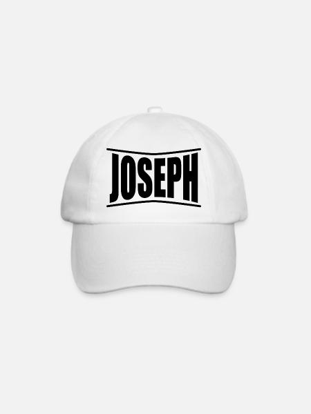 Name T-Shirt Joseph T-Shirt Geschenkidee - Baseballkappe - Weiß/Weiß