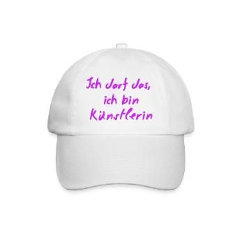 ich darf das, ich bin künstlerin metallic violett - Baseballkappe - Weiß/Weiß - Vorne