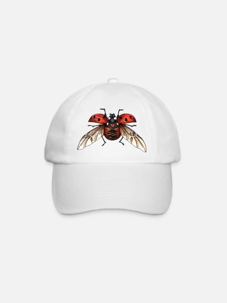 Großer Marienkäfer - Riesiger Marienkäfer - Baseballkappe - Weiß/Weiß