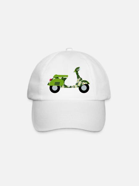 Roller Gänseblumen Wiese Urlaub Sommer Italien Fan - Baseballkappe - Weiß/Weiß