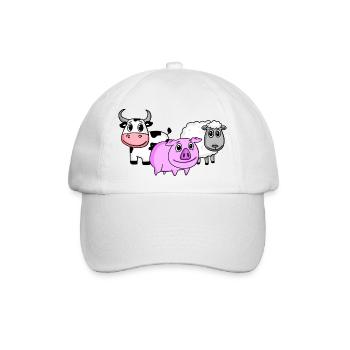 Niedliche Tiere - Baseballkappe - Weiß/Weiß - Vorne