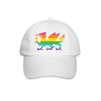Pride Month LGBTQ - LGBTQ Walisischer Drache - Baseballkappe - Weiß/Weiß - Vorne
