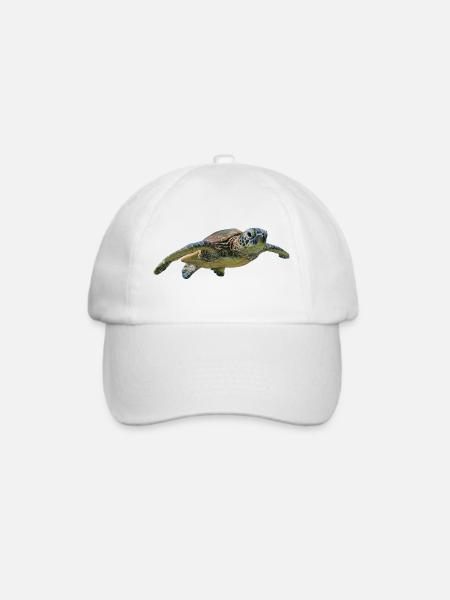 Schildkröte - Baseballkappe - Weiß/Weiß