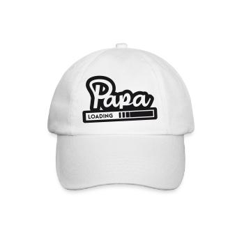 Papa loading - Baseballkappe - Weiß/Weiß - Vorne