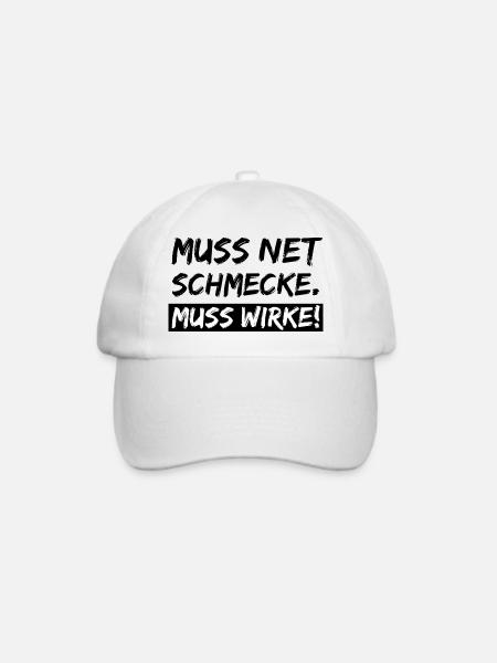 muss net schmecke - Baseballkappe - Weiß/Weiß