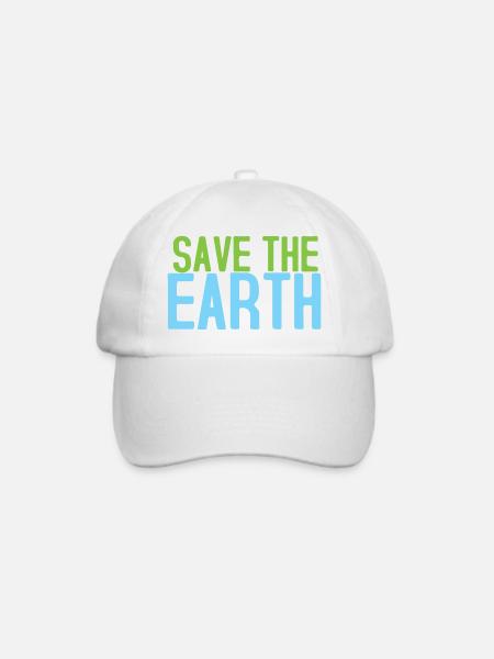 Save The Earth - Baseballkappe - Weiß/Weiß