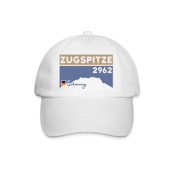 Zugspitze 2962 Berg Höhe Wandern Wanderung Bahn - Baseballkappe - Weiß/Weiß - Vorne