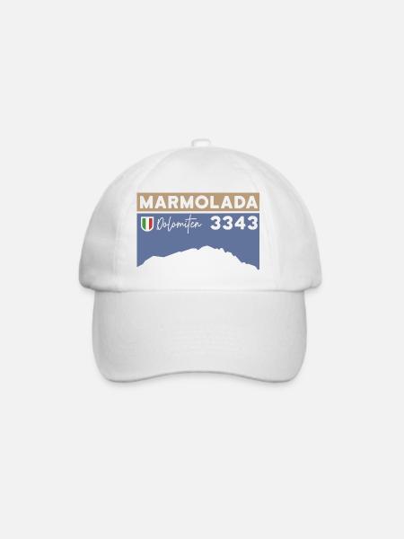 Marmolada Marmolata Dolomiten Punta Penia Wandern - Baseballkappe - Weiß/Weiß