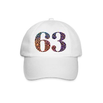 63. Geburtstag Leopard - Baseballkappe - Weiß/Weiß - Vorne