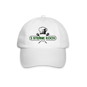 5 sterne koch - Baseballkappe - Weiß/Weiß - Vorne