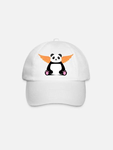 Geflügelter Panda - Baseballkappe - Weiß/Weiß